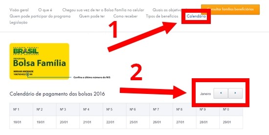 Calendário Bolsa Família 2021